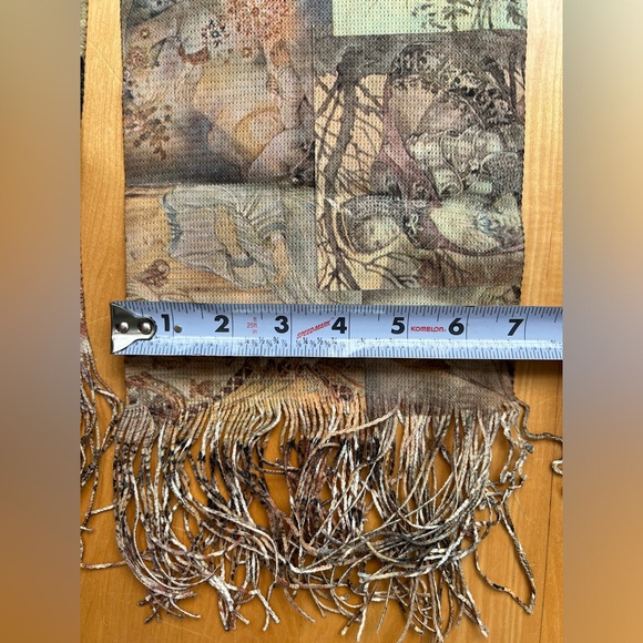 🧚NWOT Etherial Fairy Vintage Sulamith Wülfing Rare Unique Fringed Scarf 7”x 51 - Picture 7 of 17